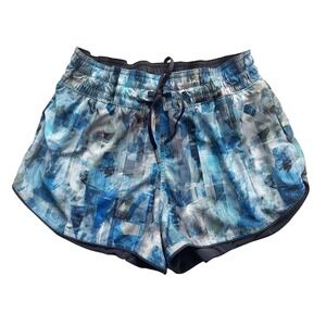 Lululemon Reversible Shorts Women's Size 8 Blue Print Athletica Athletic 3"